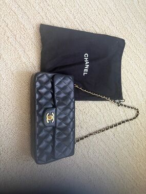 Leather Chanel bag with shoulder strap